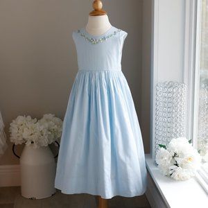 Strasburg Dress 100% Cotton Blue Sundress Spring Portrait Vacation